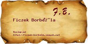 Ficzek Borbála névjegykártya