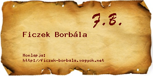 Ficzek Borbála névjegykártya